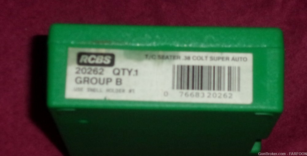 RCBS TAPER/C SEATER DIE  38 COLT SUPER AUTO 20262 GROUP B-img-0