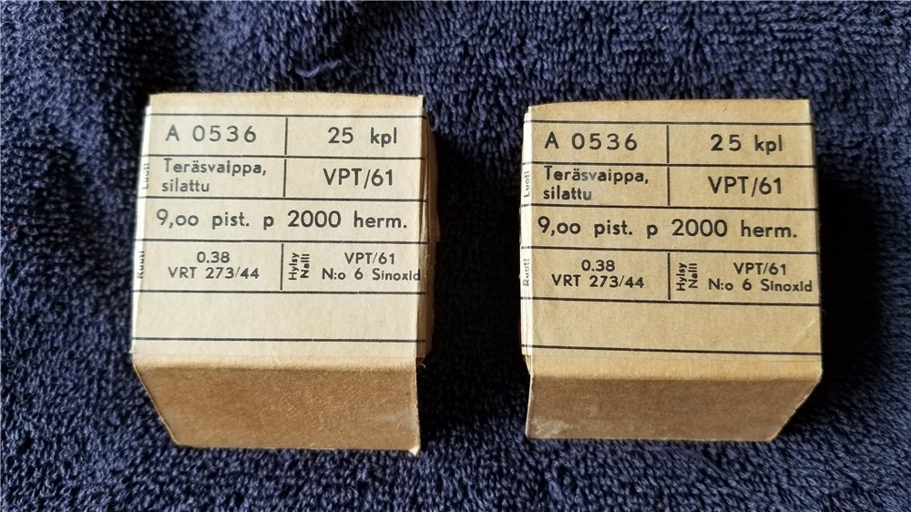FINNISH 9MM Military surplus pistol ammo 2 boxes of 25.-img-3