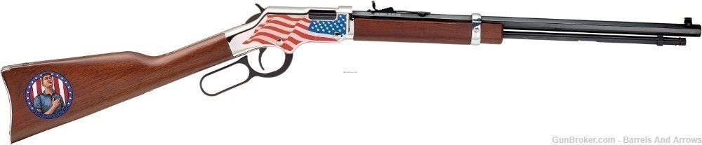 Henry H004SFF Golden Boy Lever Rifle 22 LR 20" Octagon "Stand For the Flag"-img-0