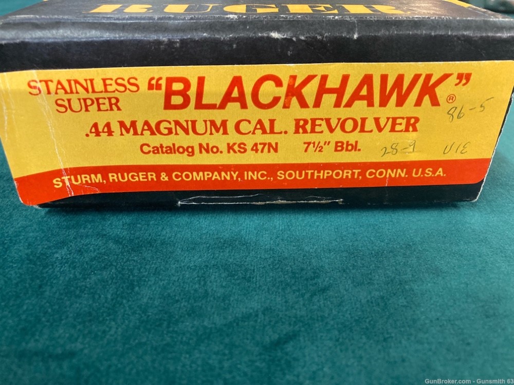 Ruger New Model Super Blackhawk .44mag revolver with box and ammo-img-23