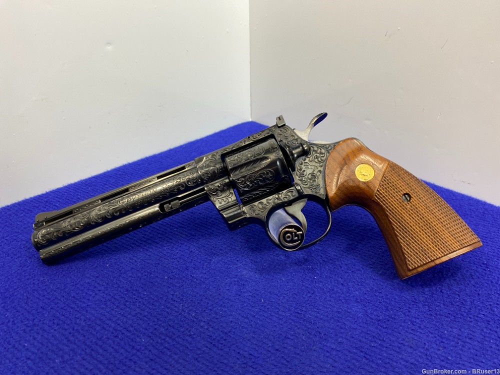Colt Python .357Mag Blue 6" *BREATHTAKING COLT FACTORY CLASS "D" ENGRAVED*-img-6