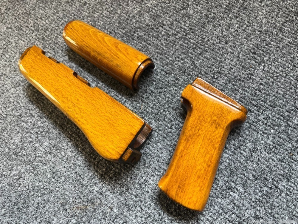 Sunburst Yellow Solid Wood AK Handguard + Pistol Grip Set-img-1