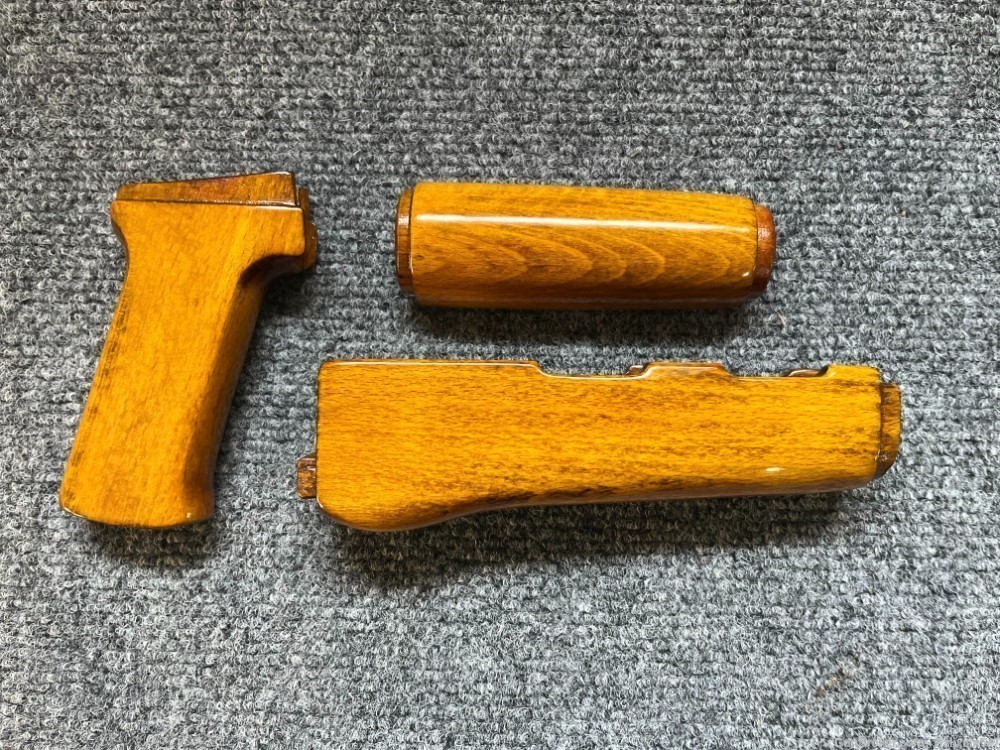 Sunburst Yellow Solid Wood AK Handguard + Pistol Grip Set-img-3