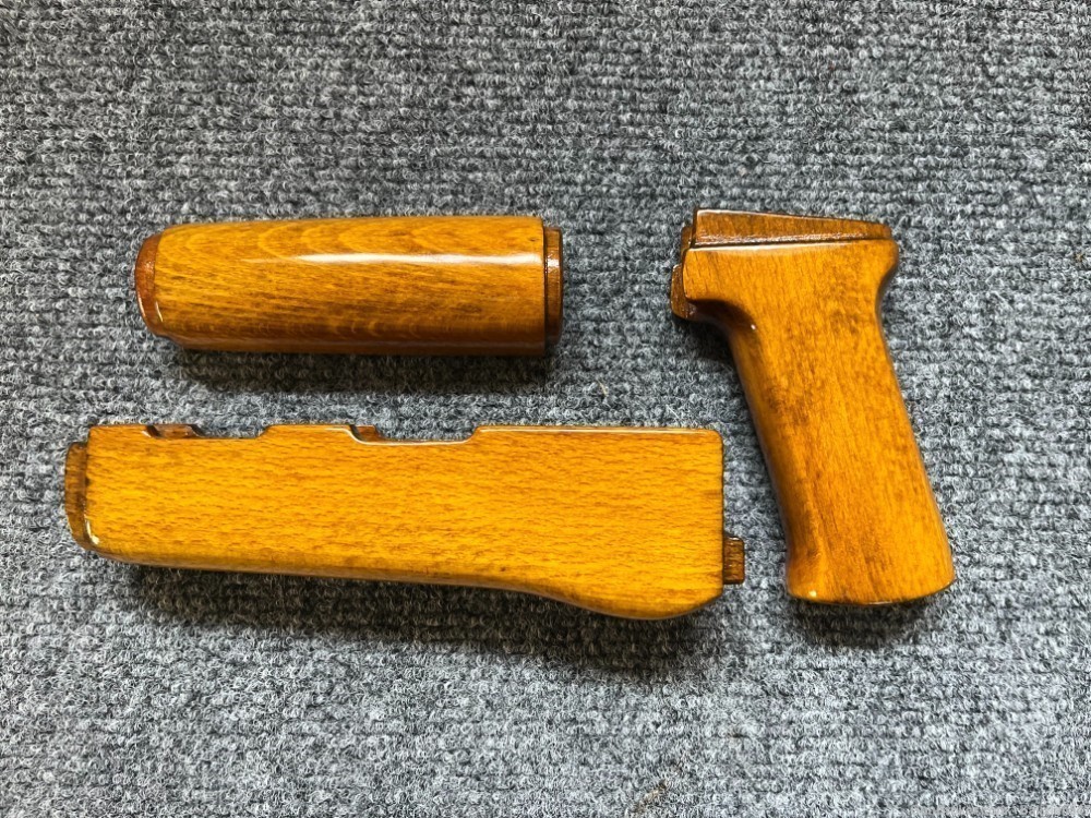 Sunburst Yellow Solid Wood AK Handguard + Pistol Grip Set-img-0