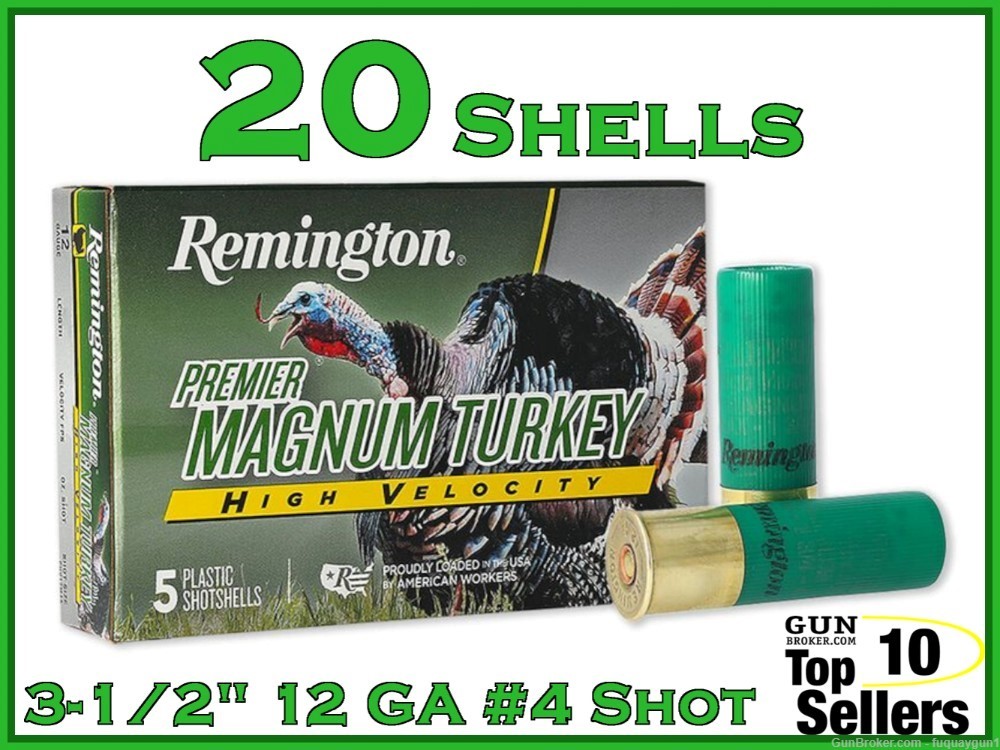 Remington Premier Magnum Turkey High-Velocity 3-1/2" 12 GA #4 28039 20ct-img-0