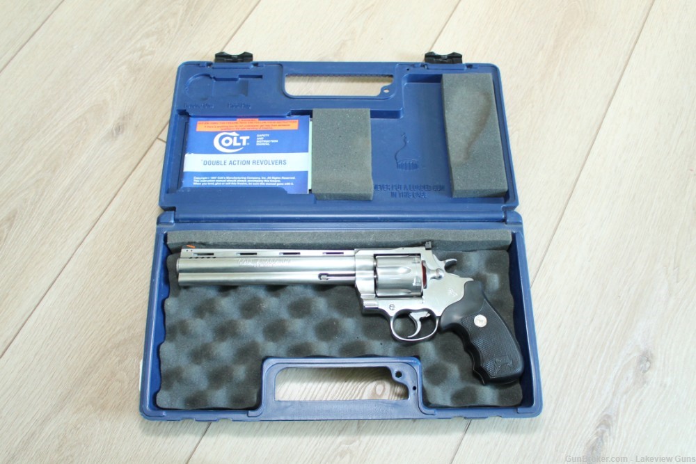 colt anaconda .44 rem mag 8" ported stainless in original box 1998-img-0