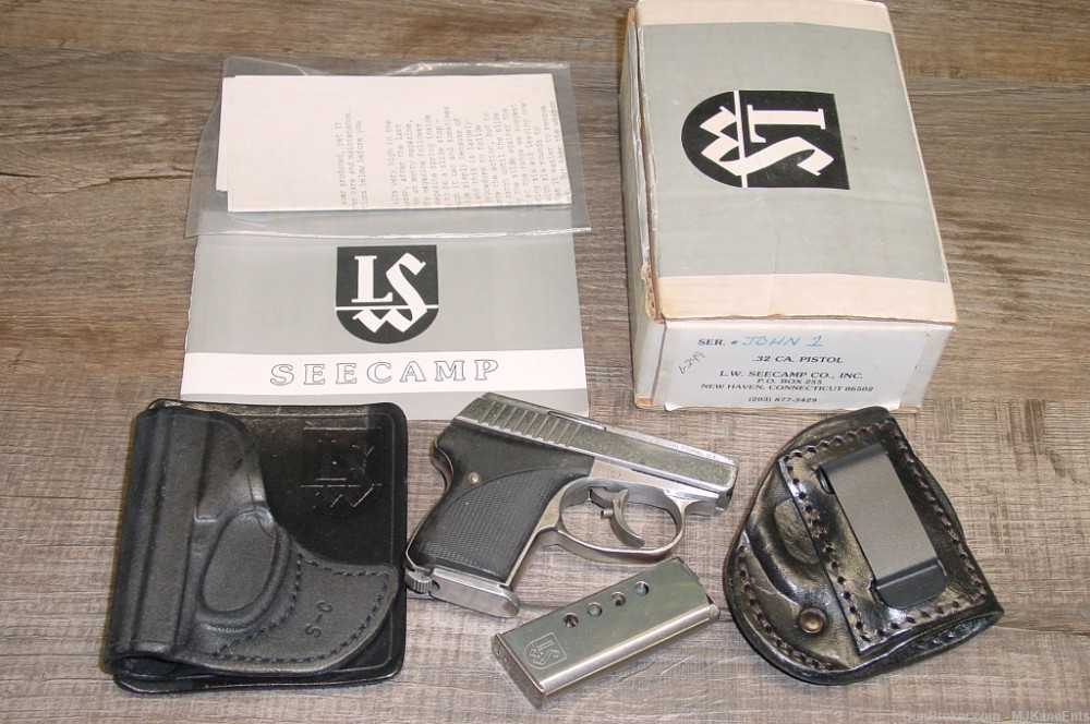 Original vintage L.W. Seecamp LWS32 .32ACP micro pistol w/box & extras!-img-2