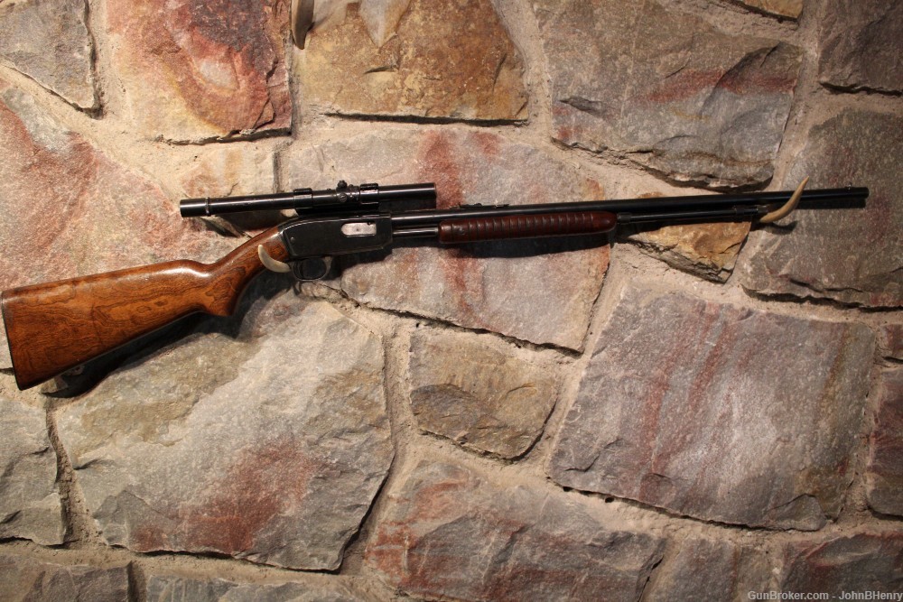 Winchester Model 61 22s,l,lr Pump Rifle w/ Weaver Scope Ca. 1948-img-0