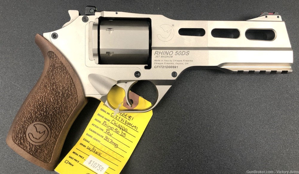 Chiappa Rhino 50DS .357 Magnum 5" Revolver W/ Case Stainless DA / SA-img-1