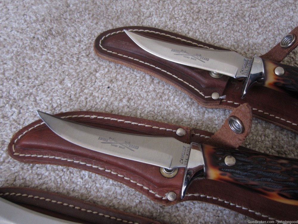 Vintage Camillus 4 Knife SET Hunting LK Ne in Boxes #1011 #1012 #1013 #1014-img-8