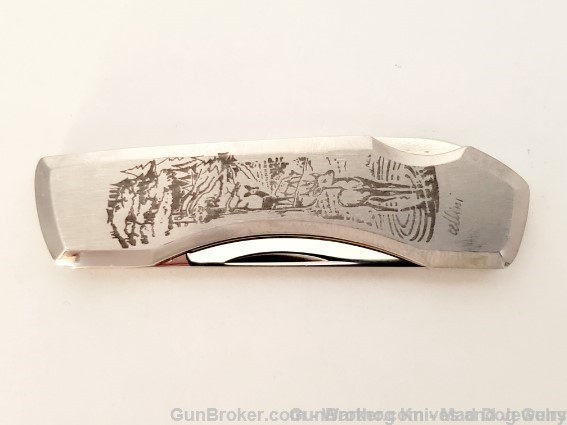 Cellini Italian Knife. Deer Scene on Stainless Steel.CM7A. *CLOSE OUT*-img-6