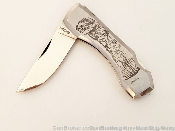 Cellini Italian Knife. Deer Scene on Stainless Steel.CM7A. *CLOSE OUT*-img-4