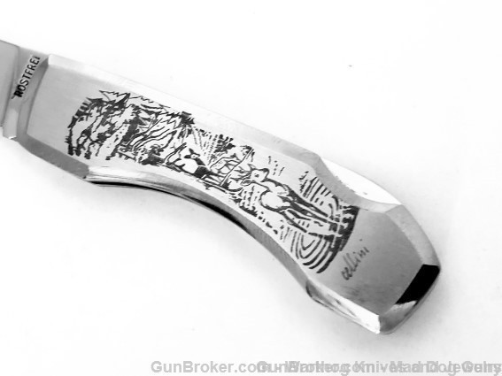 Cellini Italian Knife. Deer Scene on Stainless Steel.CM7A. *CLOSE OUT*-img-8