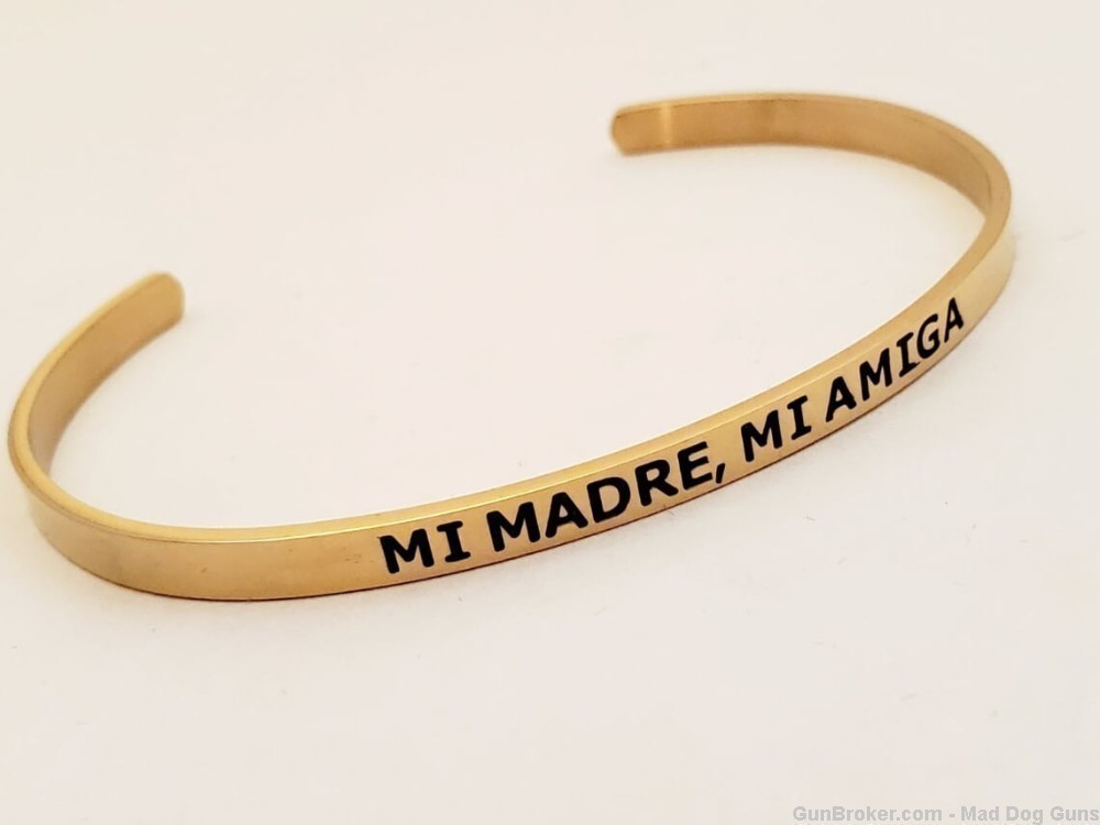 14K Gold Plated over Steel Bracelet engraved "Mi Madre, Mi Amiga".  SB2G.-img-1