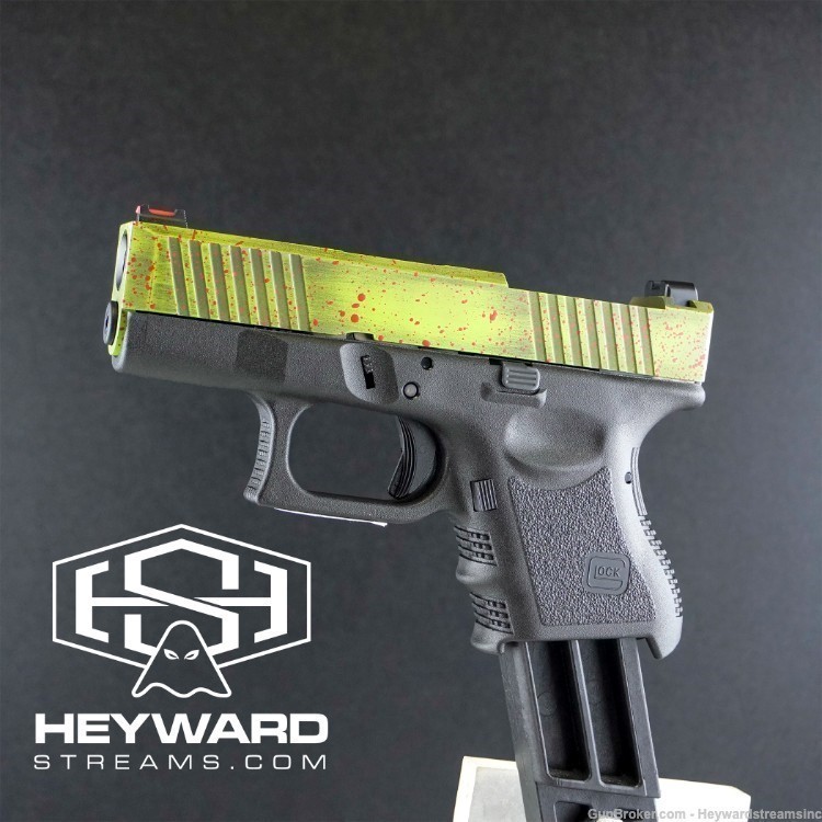 Custom Glock 26 Gen 3, Zombie Green, 9mm, sub-compact-img-0