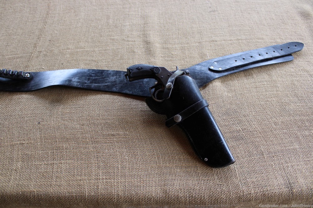 Belgian 44Win Caliber Revolver With Leather Belt and Holster -img-9
