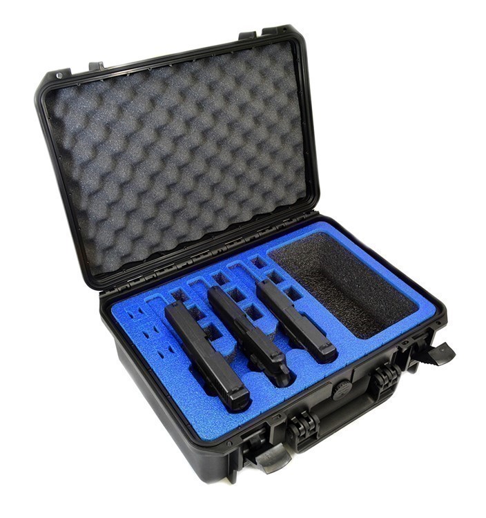 3 Pistol 12 Magazine + Storage DORO Waterproof Case w/ Blue Topguard Foam-img-4