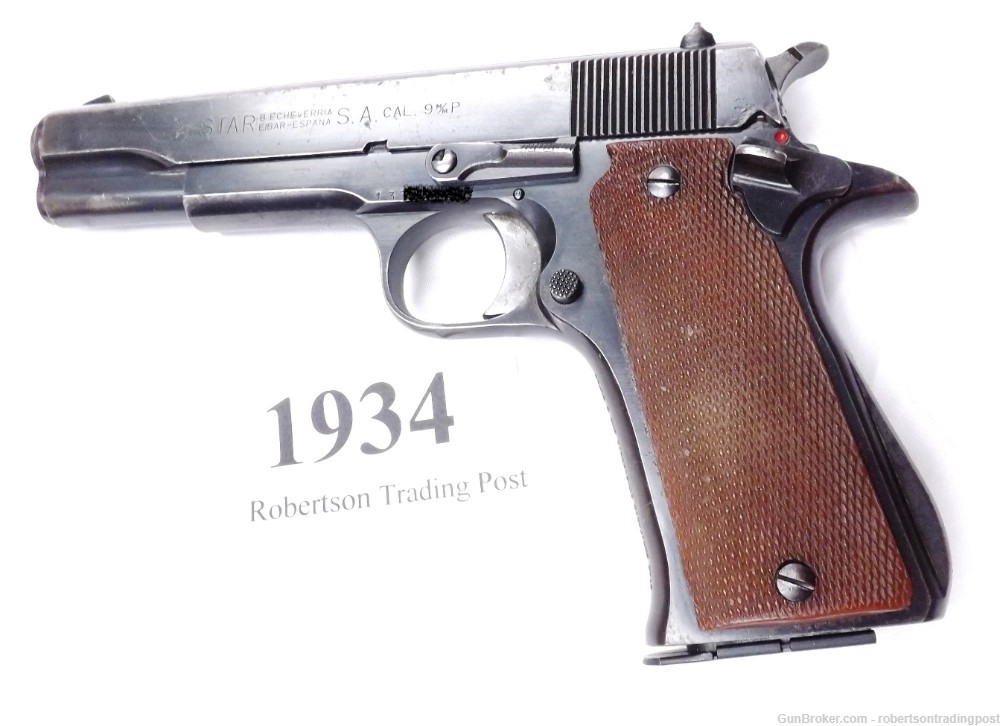 Star Spain 9mm Super B 5” Blue 1974 Spanish Guardia Pistol C&R CA OK VG-img-0