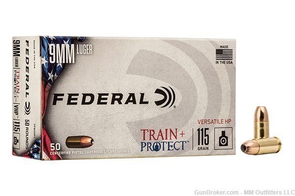 Federal Ammo 9 MM VHP 115 Gr 50 rds Brass TP9VHP1 NIB No Credit Card Fee-img-0