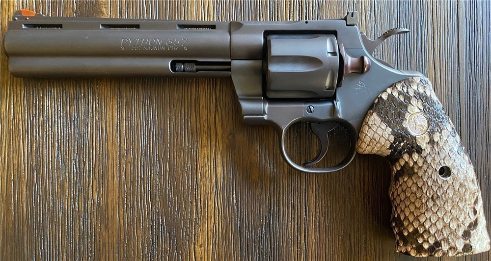 Python Skin Grips for Colt Python .357 Revolver w/Medallions GRIPS ONLY-img-1