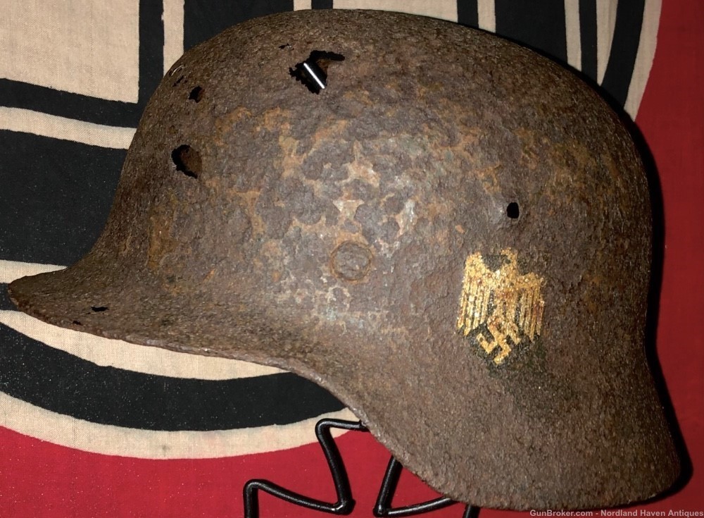 Original WW2 German Ground Dug Heer Army Decal Uniform Helmet militaria -img-6