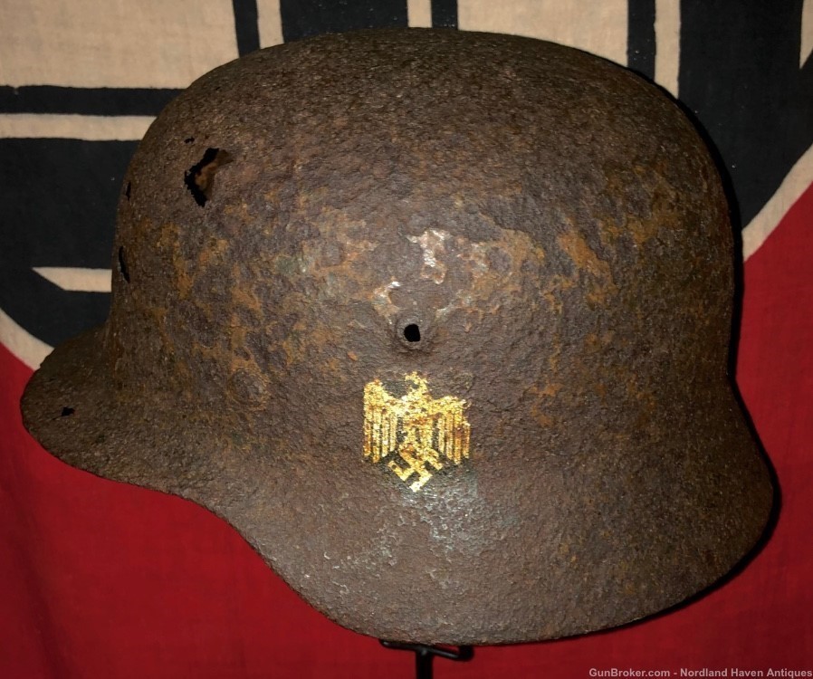 Original WW2 German Ground Dug Heer Army Decal Uniform Helmet militaria -img-8