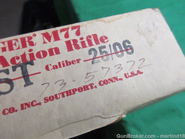 Ruger M77 ST Rifle 25-06 Rem in original Box Sights Tang Safety Round Top-img-30