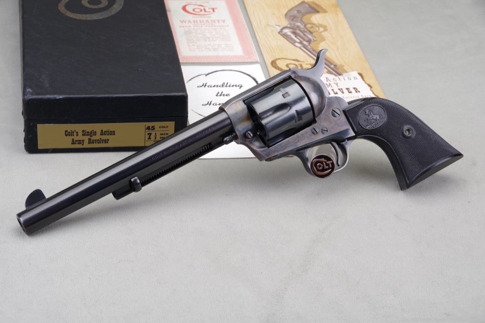 High Condition 1958 Colt 2nd Gen. Black Box SAA 45LC 7 1/2'' Blue/CC       -img-0
