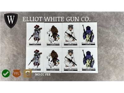 Elliot White Gun Co Sticker Pack! 8 Stickers in each pack!