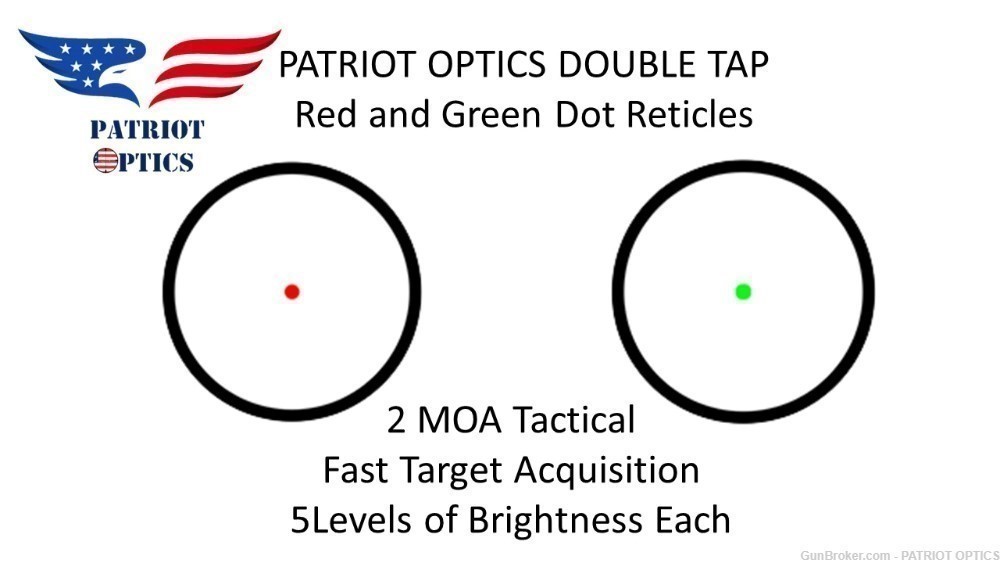PATRIOT OPTICS Double Tap Red Dot Sight With Green Laser Combo 2 MOA Dot-img-5