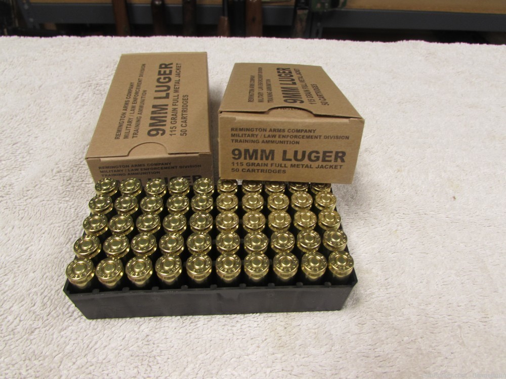 9MM Remington 115 gr FMJ ammo 2 boxes-img-0