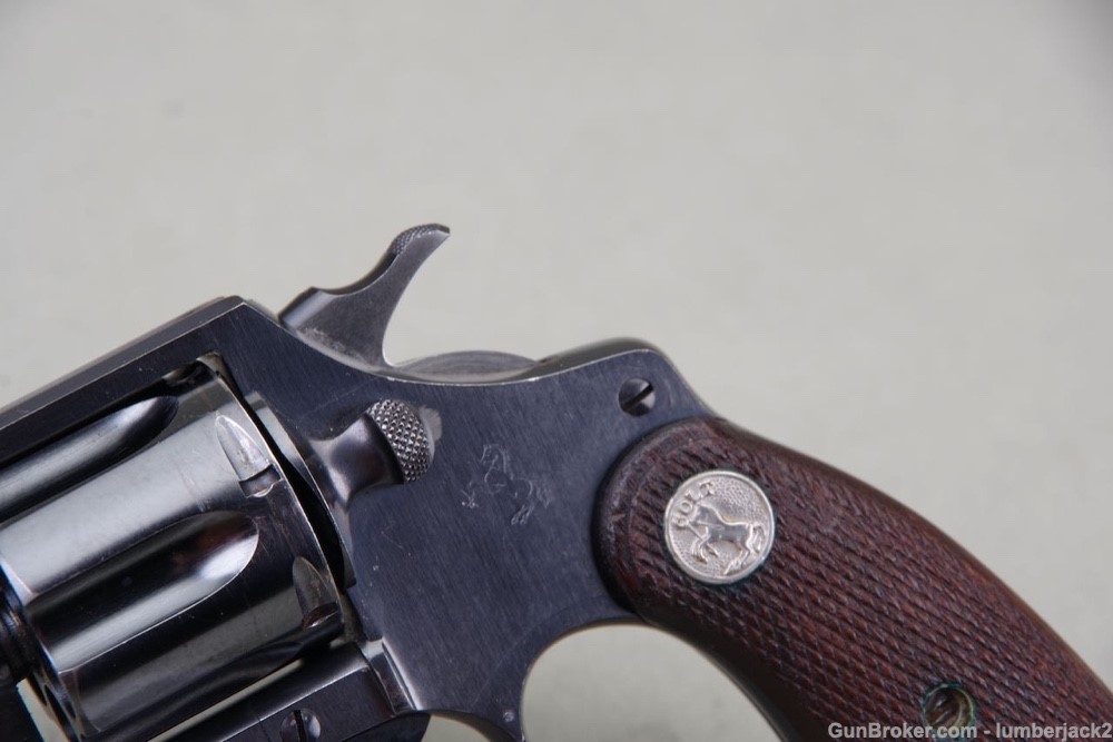 Excellent 1934 Colt Pre-War Bankers Special 38 Colt 2'' Blue Square Butt-img-4