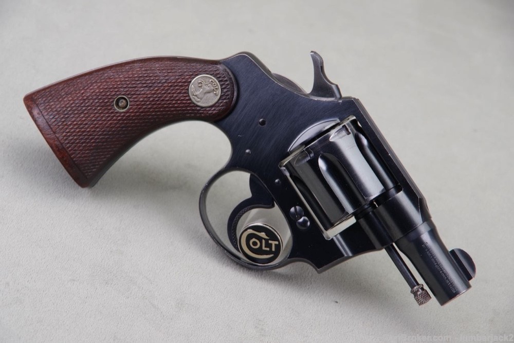 Excellent 1934 Colt Pre-War Bankers Special 38 Colt 2'' Blue Square Butt-img-28