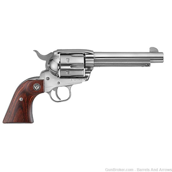 Ruger 5108 Vaquero Revolver 357 MAG, 5.5 in, Hardwood Grp, 6 Rnd, Fixed, Me-img-0