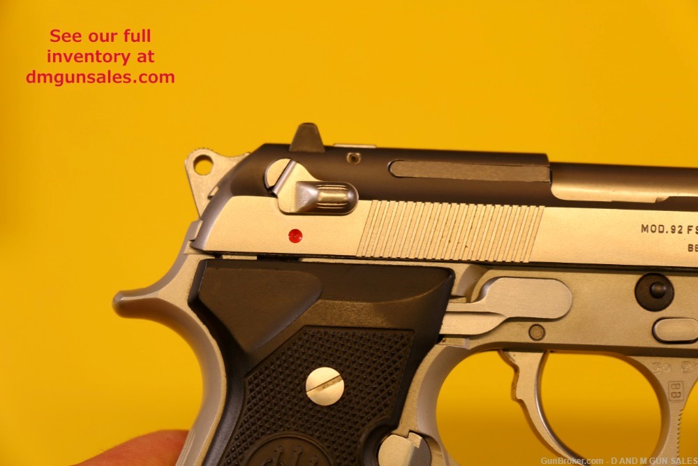BERETTA 92FS STAINLESS 9MM MADE IN ITALY WITH LASERMAX GUIDE ROD LASER LNIB-img-10