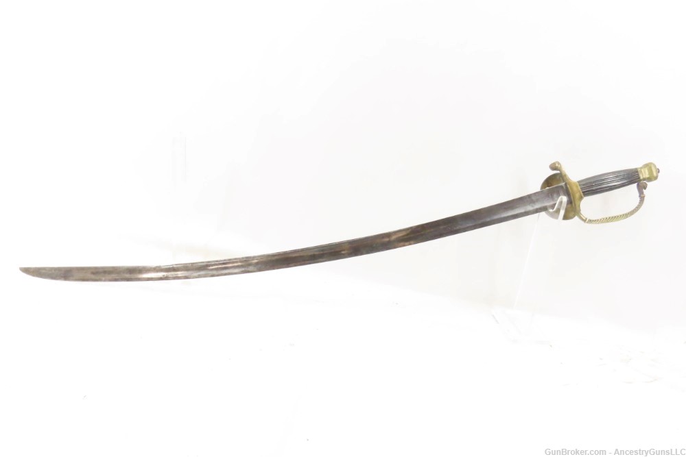 Antique CIVIL WAR Era Private Purchase OFFICER’S Sword w/ LEATHER SCABBARD -img-17