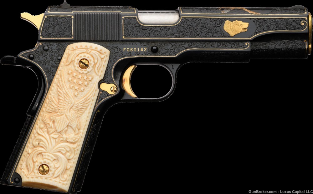 Colt Government Engraved Gold Inlaid Colt Angelo Bee-img-1