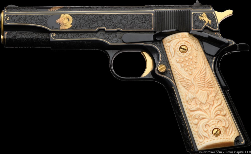 Colt Government Engraved Gold Inlaid Colt Angelo Bee-img-2
