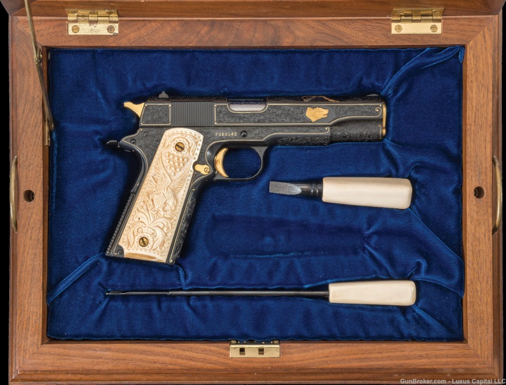 Colt Government Engraved Gold Inlaid Colt Angelo Bee-img-0