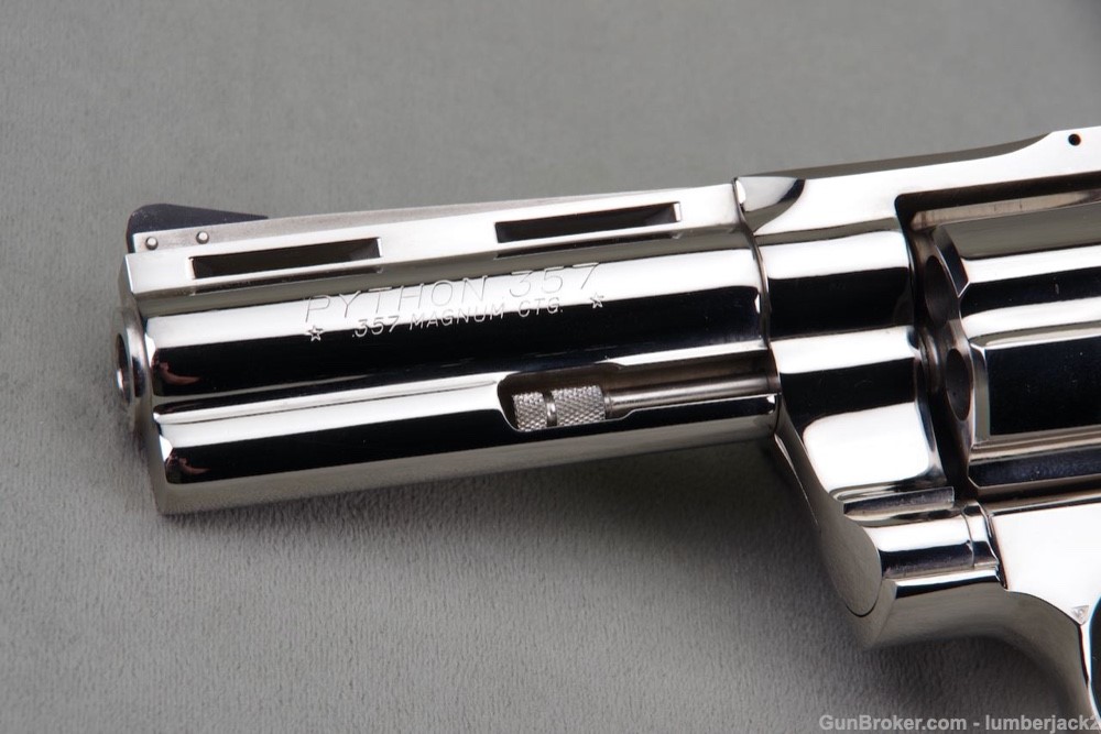 Exceptional 1977 Colt Python 357 Magnum 4'' Nickel NIB-img-7