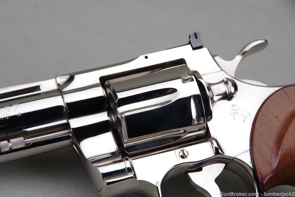 Exceptional 1977 Colt Python 357 Magnum 4'' Nickel NIB-img-8