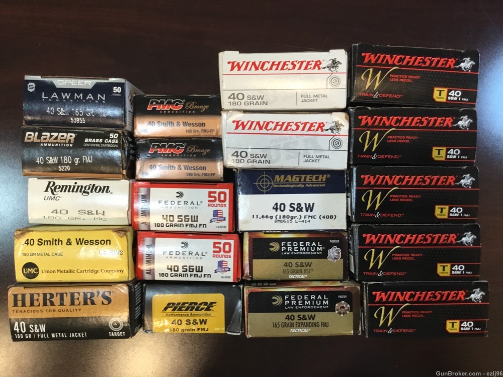 PENNY AUCTION 40 S&W 1000 ROUNDS ASSORTTED MAKE 180GR 165GR AMMO-img-2