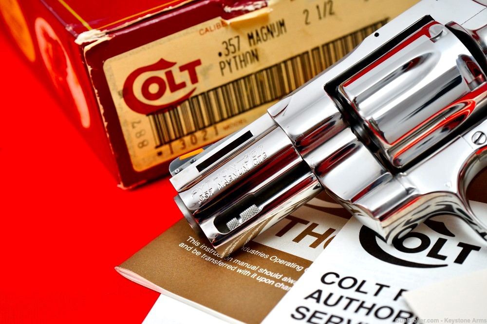 Spectacular 1989 Colt Factory Bright Stainless 2.5" Python .357 MAG As New-img-3