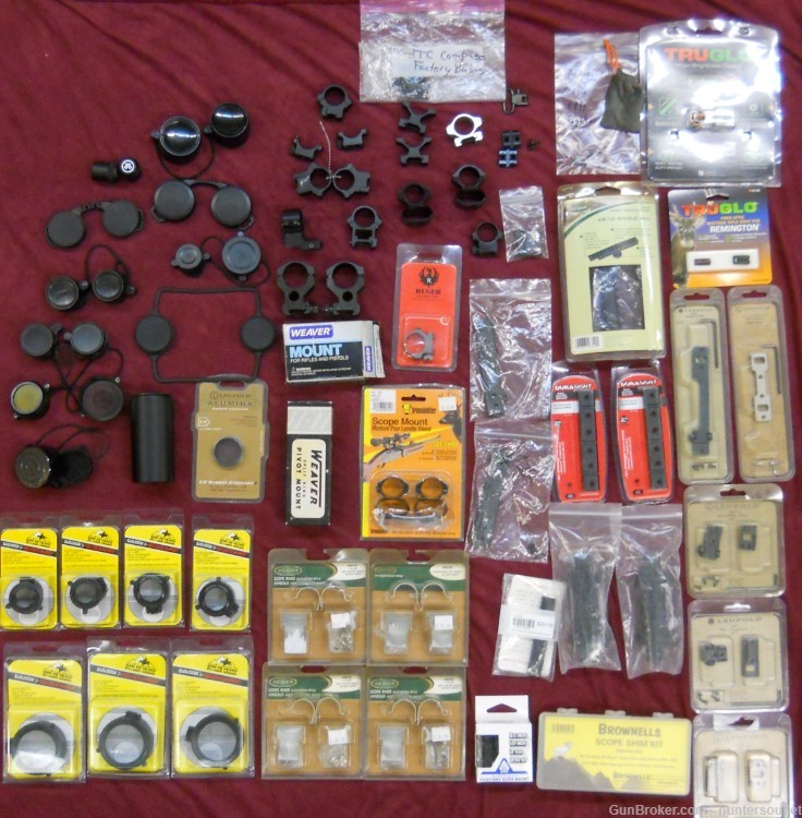 Huge Lot of Assorted Scope Bases, Rings, Sights, and Covers PENNY!-img-0