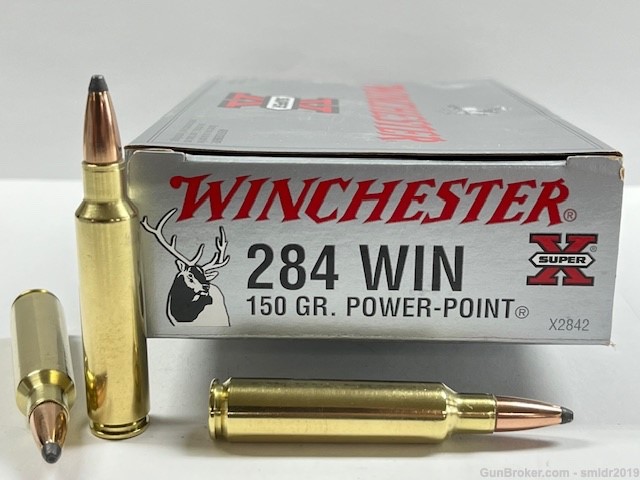 20 Rounds Winchester 284 Win 150gr Power-Point Like New!-img-0