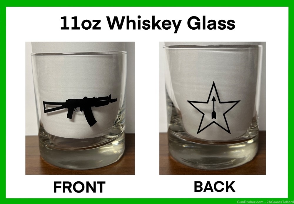 AK47 AK74 Krink Krinkov Tula Russian 11oz Libbey Whiskey Glass-img-0