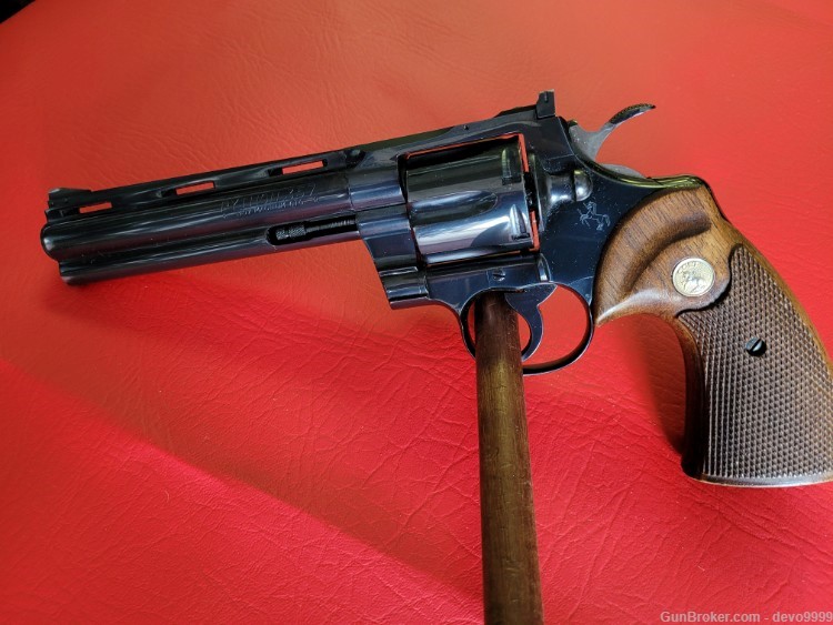 Vintage 1964 Colt Python 357 Magnum, 6" Royal Blue, Vent Rib Full Lug DA/SA-img-0