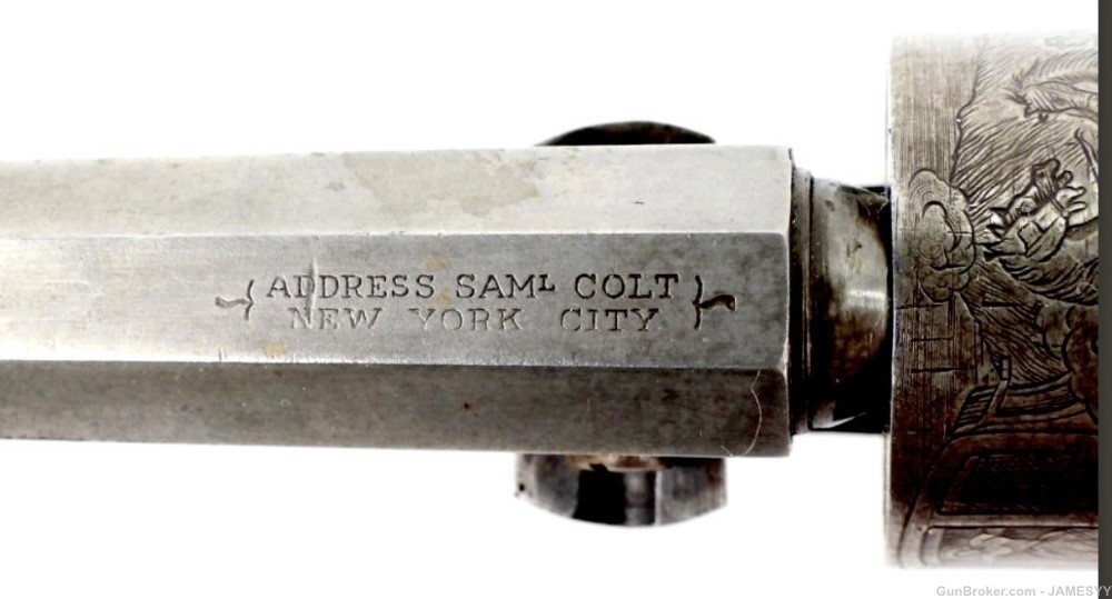 Wells Fargo holster &1849 Colt Revolver. Unbelievable. Cylinder. Scene. -img-4