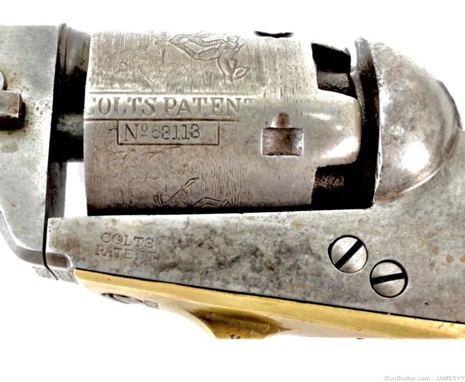 Wells Fargo holster &1849 Colt Revolver. Unbelievable. Cylinder. Scene. -img-6