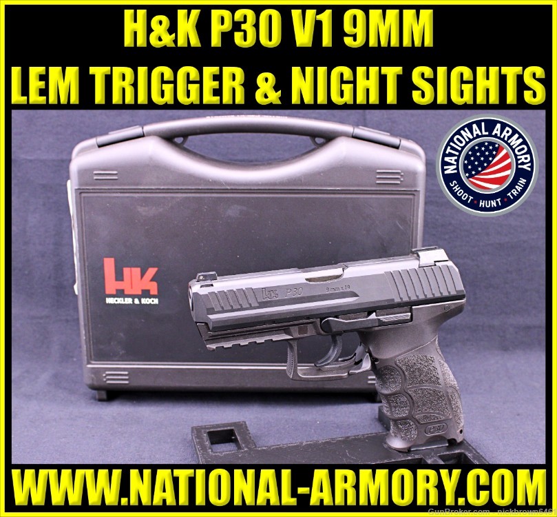 HK P30 V1 9MM 3.75" FACTORY BOX 3 MAGS LEM TRIGGER TRITIUM NIGHT SIGHTS H&K-img-0